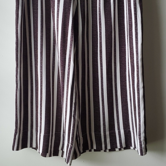 H&M | Brown Stripe Wide Leg Capri. Sz. 14 - Picture 3 of 9